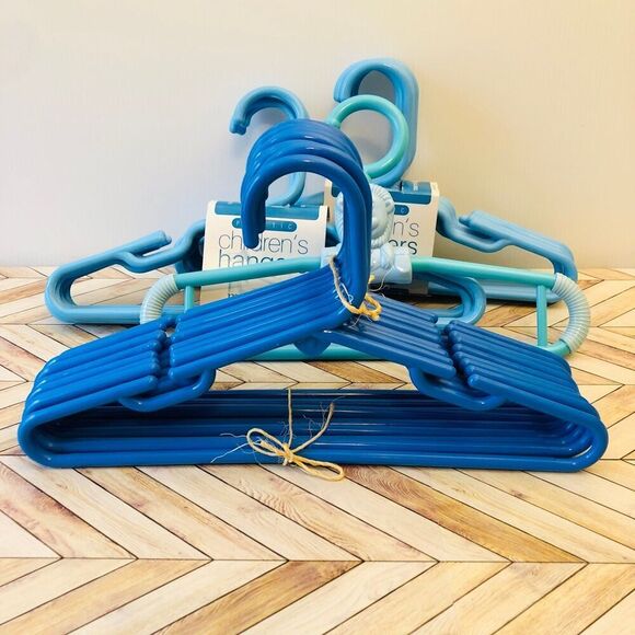 Boys Kids/Baby Blue Plastic Hangers Lot - Picture 6 of 10